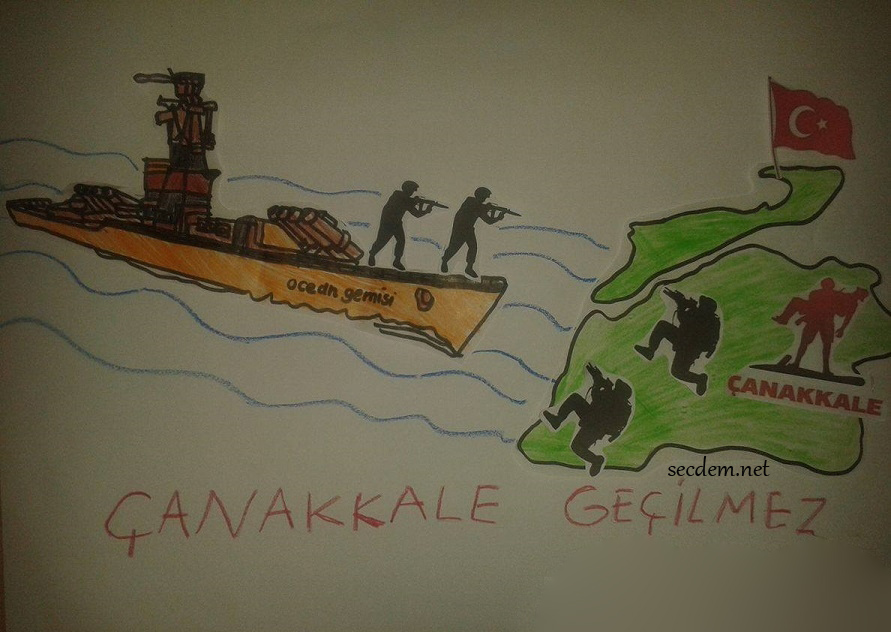 Canakkale Savasi Gemi Cizimi Secdem